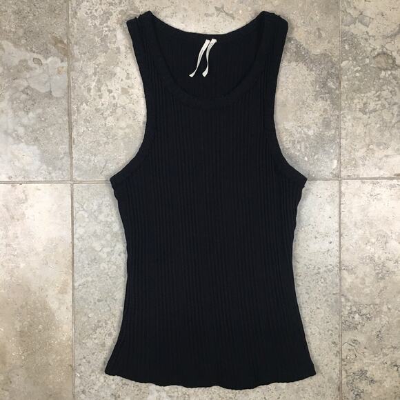 Anthropologie Robin Ribbed Black Racerback Tank Top Womens Small Sleeveless - Picture 3 of 16